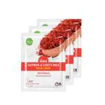 VCare Saffron & Goat's Milk Facial Sheet Mask-30 ml, (Pack of 3) | Skin Hydration | Healthier Glowing skin | Natural Extract |