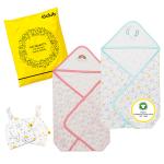 10Club Single Layered Blanket -Set of 2 | Sleeping Bag | New Born Wrapper | 0-12 Months |Gifting | 100% Cotton Hooded Wrap | Rashproof (Combo5)