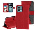Autofocus Faux Leather Back Case Flip Cover for Motorola Moto G72 with ID Card Slot | Foldable Stand | 2 Card Slot | 1 Cash Slot | Magnetic Closure - Executive Red, 22851