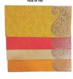 SEJASCOLLECTIONS Pack of 100 Premium Shagun Double Ambi Motif, Anniversary Envelopes (Pack of 100 Red, Yellow, Beige, Orange)