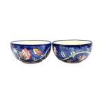 STOREPEDIA Handprinted Ceramic Microwave Dishwasher Safe Bowls / Katori, Pack Of 2