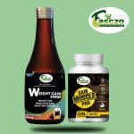 Inlazer Muscle Pro Weight Gain Capsule And Weight Gain Syrup Combo /Mass, Bulk Gainer Whey Protein (200 ml, Unflavoured)