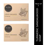 ALZIBA Turmeric Sandalwood Skin Purifying Bathing Soap Bar With Aloe Vera - Pack of 2