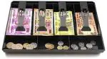BHISRA ABS Cash Tray, 4 Cash/Bills and 3 Coin Compartment Cash Drawer Safe Box | Black
