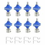 ZYREX rust free Stainless Steel Curtain Bracket Parda Holder with Support 1 Inch Rod Pocket Finials Designer Door and Window Rod Support Fittings, Curtain Rod Holder(Colour Blue) (Pack of 8)