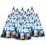 Zyozique Boss Baby Theme Half Birthday Party Hats, 6 Month Birthday Cone Party Hats For Kids Birthday Party - Boss Baby Theme 1/2 Birthday Party Suppl