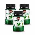 Osnia Papaya Leaf and Fruit Extract 60 Capsules Supplement for Vitamins, Healthy Digestion, Support Platelets and Immunity, 500 mg - Pack of 3