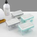 Satsun Enterprise Soap Roller Dispenser,Soap Dish & Soap Dispenser with Roller Drain Holes Leawall Easy Cloth Washing Soap Roller,Dispenser Case with Lid Having Roller