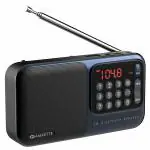 Amkette Pocket Mate FM Radio with Bluetooth Speaker - Type C Charging, Antenna, Multiple Playback,12 Hrs Playtime, and Number Pad (Headphone Jack, SD Card, USB Input) (Blue)