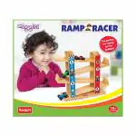 LITTLA Funskool - Ramp Racer, Wooden Racing Toy with 3 Mini Cars, Fine Motor Skills, Free Wheeling Cars, 18 Months & above, Preschool Toys