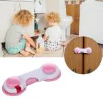 Safe-o-kid Finger Injury Safety-Durable Child Safety Cabinet/Almirah Lock- Pink Pack of 1