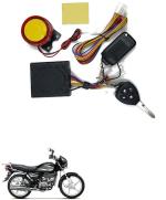 Qiisx Tubeless Motorcycle/Bike Alarm Security System Button Remote Key Anti-Theft Alarm with Dual Remote Control for Hero Splendor