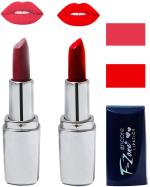 OUR BEAUTY Multicolor Creamy Matte Moisturising Lipstick Ks103, 9 G (Set Of 2)
