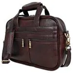 LEDERWELT Genuine Leather Laptop Bag for Men/Office Bag for Men, Brown Leather Bag with Shoulder Straps| Laptop Messenger Bag/Leather Bag for Men
