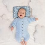 Kradyl Kroft Baby Head Shaping Pillow with 100% Cotton Removable Cover | Applr Biogen Foam Construct | New Born Pillow for Flat Head Prevention (Flora)