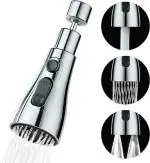 VM PARTNER 360 Degree Movable Faucet Aerator Infinity | 360 Degree 3 Mode Faucet | ABS Dual Flow Aerator Kitchen Sink Faucet Shower 3 Modes Water Faucet Sprayer, and 360 Rotatable Swivel Head