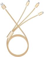 Webilla Micro Usb Cable 1 M 3 In 1 Data Cable, Cord Usb A To Micro-Usb Lightning 8 Pin Type C Charging Sync Cables