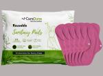 CareDone Reusable Sanitary Cloth Pads Ultra-Soft Cotton, Maximum Absorbency, Superior Leak Protection, Rash-Free Wear for Every Flow, and All-Day and Overnight Use (Pack of 6)