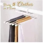 TVAT 5 In 1 Abs Foldable Hangers For Clothes Hanging Multi-Layer Multi Purpose Pant Hangers For Wardrobe