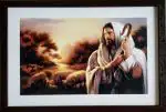 Elegance Jesus Christ Painting Our Good Shepherd Painting For Home Décor - 19.25 X 13.25 Inch