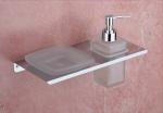Stainless Steel Soap case Dish with Liquid Soap Dispenser for Bathroom Soap Holder Stand with Hand wash Dispenser Bottle for Wash Basin Bathroom Accessories, (OP)-36