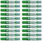 Pilot V Board White Board Marker | Medium Bullet Tip | Replaceable Cartridge System | Ink Colour - Green | Pack Of 20