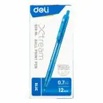 deli Roller Lightweight Ballpoint Pen, 0.7mm Tip, Ball Point Pen Set with Soft Grip for Smooth Writing, Students, College, Office (Blue) EQ20-BL