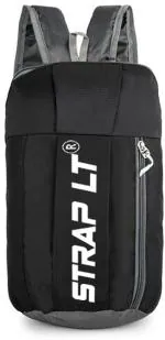 Straplt Black Polyester Hikking Backpack, 15 L