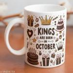 Sweat à Capuche "KINGS Are Born In October" - Marque Gildan, Qualité Lourde, Pour Anniversaire