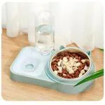 TUKLOZ Tilted Raised Cat Bowls with Automatic Water Dispenser Bottle and Detachable Cat Dish Double Dog Cat Bowls Water and Food Bowl Set Pet Feeder