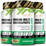 MuscleXP Immune-Multi Greens & Fruits - Complete Immune Support with Vitamin C, D, Zinc & Extracts & Superfoods, 60 Tablets (Pack of 3)