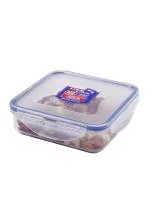 Lock & Lock Classics Transparent Flat Square Plastic Food Storage Container 600 ml