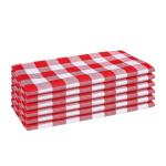 SHADES OF LIFE Red Checkered Cotton Kitchen Table Napkins (pack of 6)