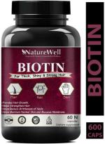 Naturewell Biotin Maximum Strength For Hair Skin And Nails-10000 Mcg Ultra, 600 Capsules