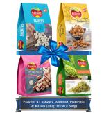Eatriite Dry Fruits Combo (Cashews, Almond, Raisin, Pistachios) 850g (200gx3+250g)