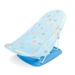 Safe-O-Kid Baby Bather for Baby 0-12 Months, New Born Baby Bath Chair, Position Adjustable, Washable Soft Mesh, Large Seat - L. Blue