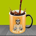 Jiya EnterpriseTuelip Orange Ceramic Hellboy Color Changing Magic Coffee Mug - 350 ML