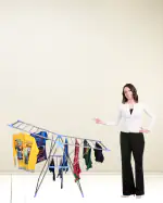 VIMART Steel Floor Cloth Drying Stand / 2 Flap Butterfly Stand / Foldable Space Saver (Plastic)