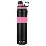 Borosil Hydra Thirst Burst Fuchsia Vacuum Insulated Flask Bottles, 800 ml, Black & Pink