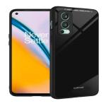 RUPELIK (Glass Back Oneplus Nord 2 Black) Luxurious Toughened Glass Back Case with Shockproof TPU Bumper Case Cover for Oneplus Nord 2 (Black)
