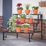 NAYAB 3 Teir Rectangular Plant Stands for Shelf Rack Flower Pot Holder for Corner Home Balcony Garden Indoor Outdoor Decor