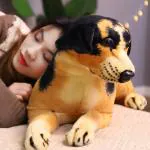HAPPY SPRINGS German Shepherd Dog Soft Stuffed Animal Toy Ideal for Children of All Genders (Size: 22 cm Color: Black and Brown)