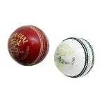 CW Special Test Leather Cricket Ball 4PC Adult Hand Stitched Set of 2 White Red