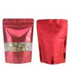Pocheon - 225 Gm - 50 Pcs Red Color Reusable Stand up Zip Lock Storage Pouch