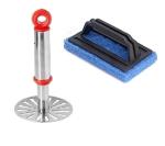 URBAN BUY Stainless Steel Pav Bhaji Masher With Cleaning Home and Office Tile Brush and Multicolour, Pack of 2