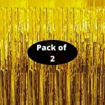 Propsicle 2 Pcs 3ftx6ft Golden Foil Curtains Birthday Decoration for Boys Girls, Anniversary, Bachelorette, Baby Shower, Golden Foil Fringe Tinsel Curtain - Pack of 2