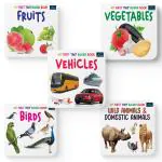 BOOKFORD My First Tiny Board Books - Set Of 5 Books - Fruits, Vegetables, Birds, Animals, And Vehicles For Kids