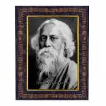Hawai Rabindra Nath Tagore Photo with Synthetic Wood Frame for Home, Office, Café and Restaurant Décor | Size- 36x26x2cm | SFDI00608_BLK