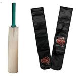 CW Plain Base Kashmir Willow Cricket Bat with Big Edges and Cover Full Size