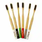Avino Wooden Toothbrushes Round Multi-Pack For A Good Oral Hygiene In Different Colours (Pack Of 6)
